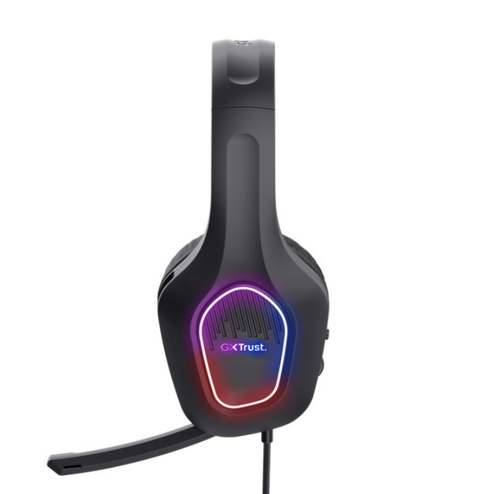 Trust GXT 416 Zirox Auricular Gaming RGB Negro Iluminación LED Multicolor Micrófono Plegable Control de Volumen